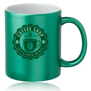 11 oz. Metallic Ceramic Custom Mugs