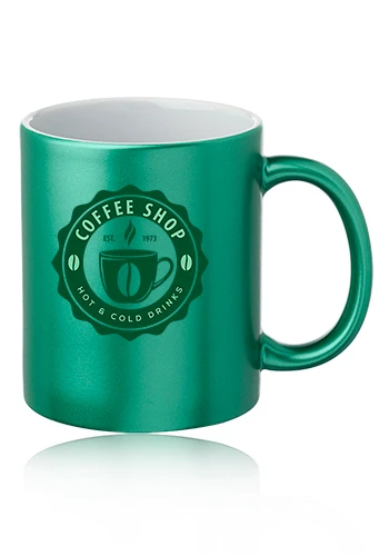 11 oz. Metallic Ceramic Custom Mugs