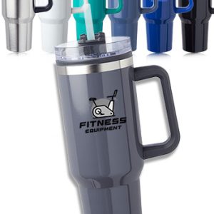 40 oz. Hugo Plastic Interior Stainless Steel Travel Mugs