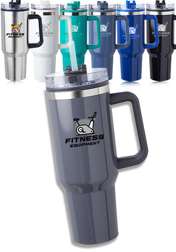 40 oz. Hugo Plastic Interior Stainless Steel Travel Mugs